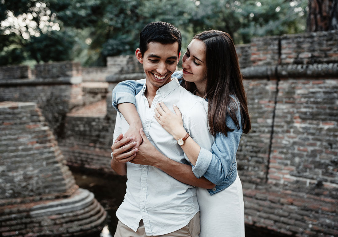 Couple Photography in front of brick background