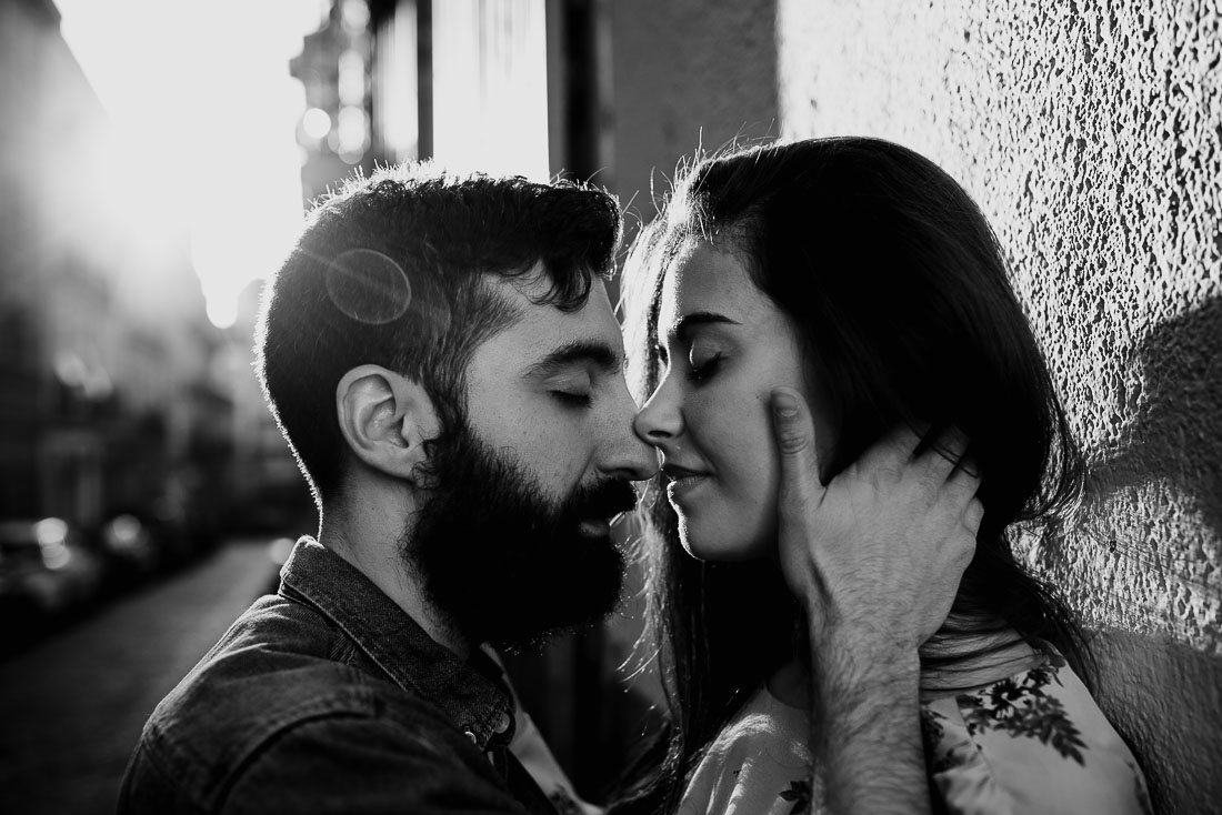 Close-up of Couple in Black and white