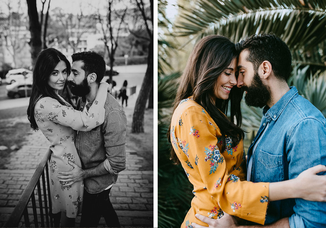 Couple shooting Templo debod in Madrid