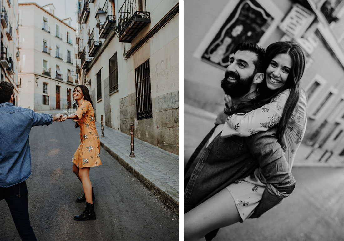 Couple photography in Lavapies in Madrid